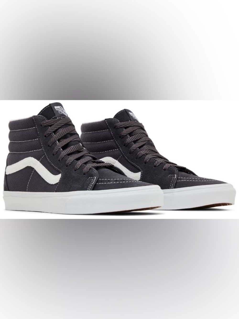 Vans Sk8-Hi Textured Gray and White High-Top Sneakers